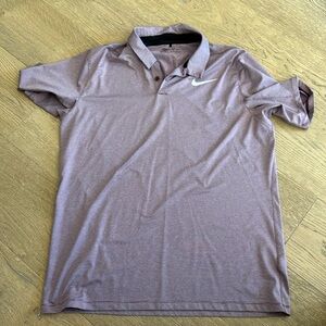 Nike Shirt Men's LARGE Purple Golf Polo Dri-FIT Striped STANDARD FIT